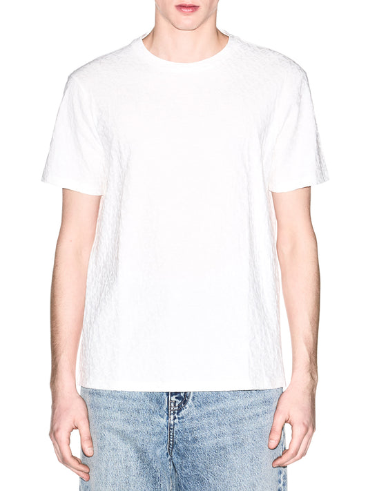 ARMANI EXCHANGE T-shirt Armani Exchange Slim Fit Jacquard in Cotone Mercerizzato Bianco Off White