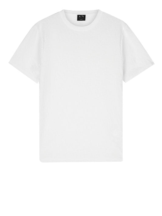 ARMANI EXCHANGE T-shirt Armani Exchange Slim Fit Jacquard in Cotone Mercerizzato Bianco Off White