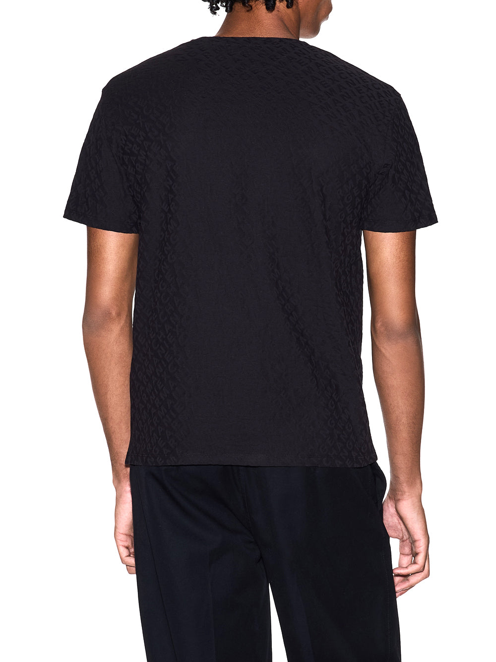 ARMANI EXCHANGE T-shirt Armani Exchange Slim Fit Jacquard in Cotone Mercerizzato Nero BLACK