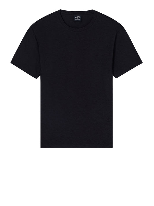 ARMANI EXCHANGE T-shirt Armani Exchange Slim Fit Jacquard in Cotone Mercerizzato Nero BLACK