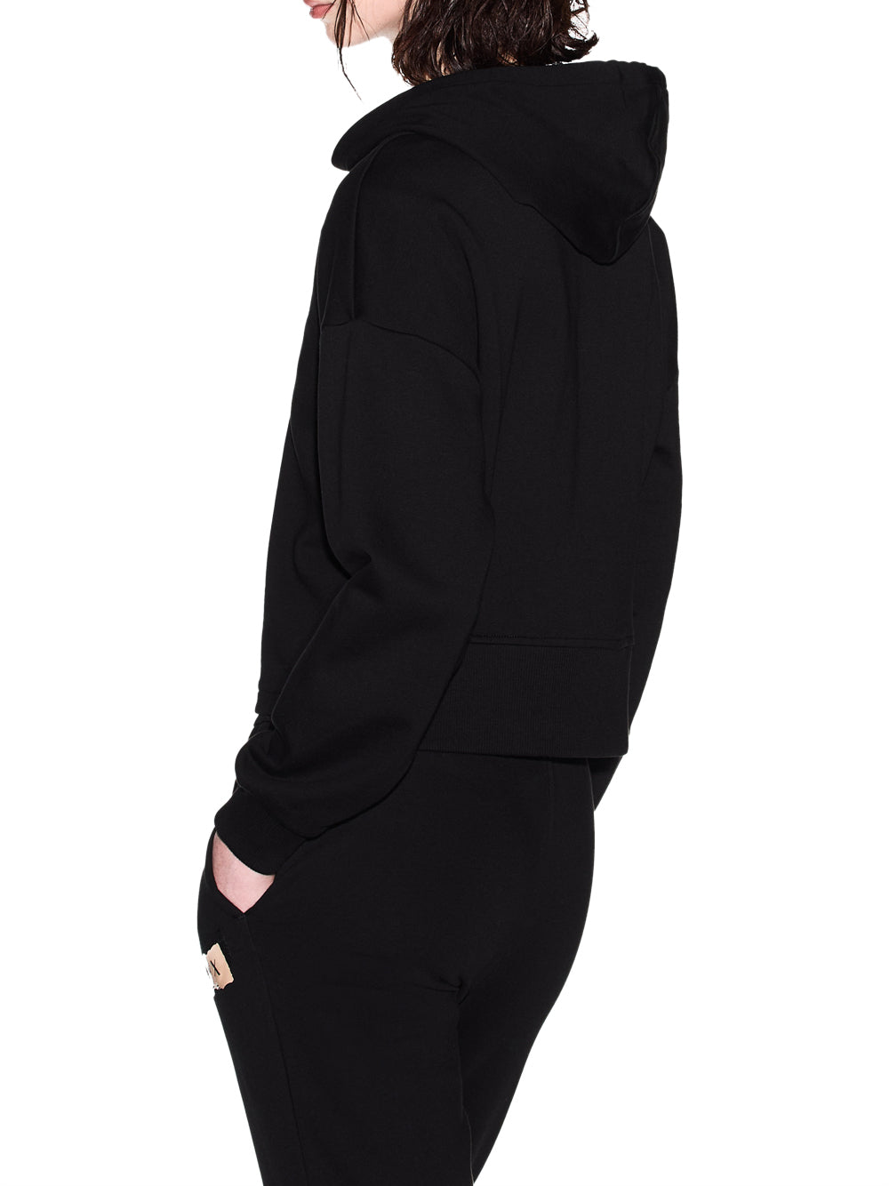 ARMANI EXCHANGE Armani Exchange Felpa Con Zip in French Terry di Cotone Nero BLACK