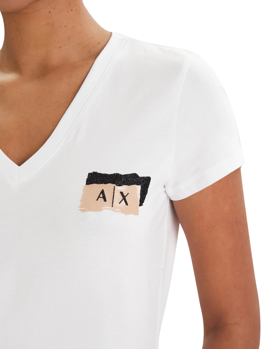 ARMANI EXCHANGE Armani Exchange T-shirt slim fit in jersey di cotone stretch Bianco Optic White