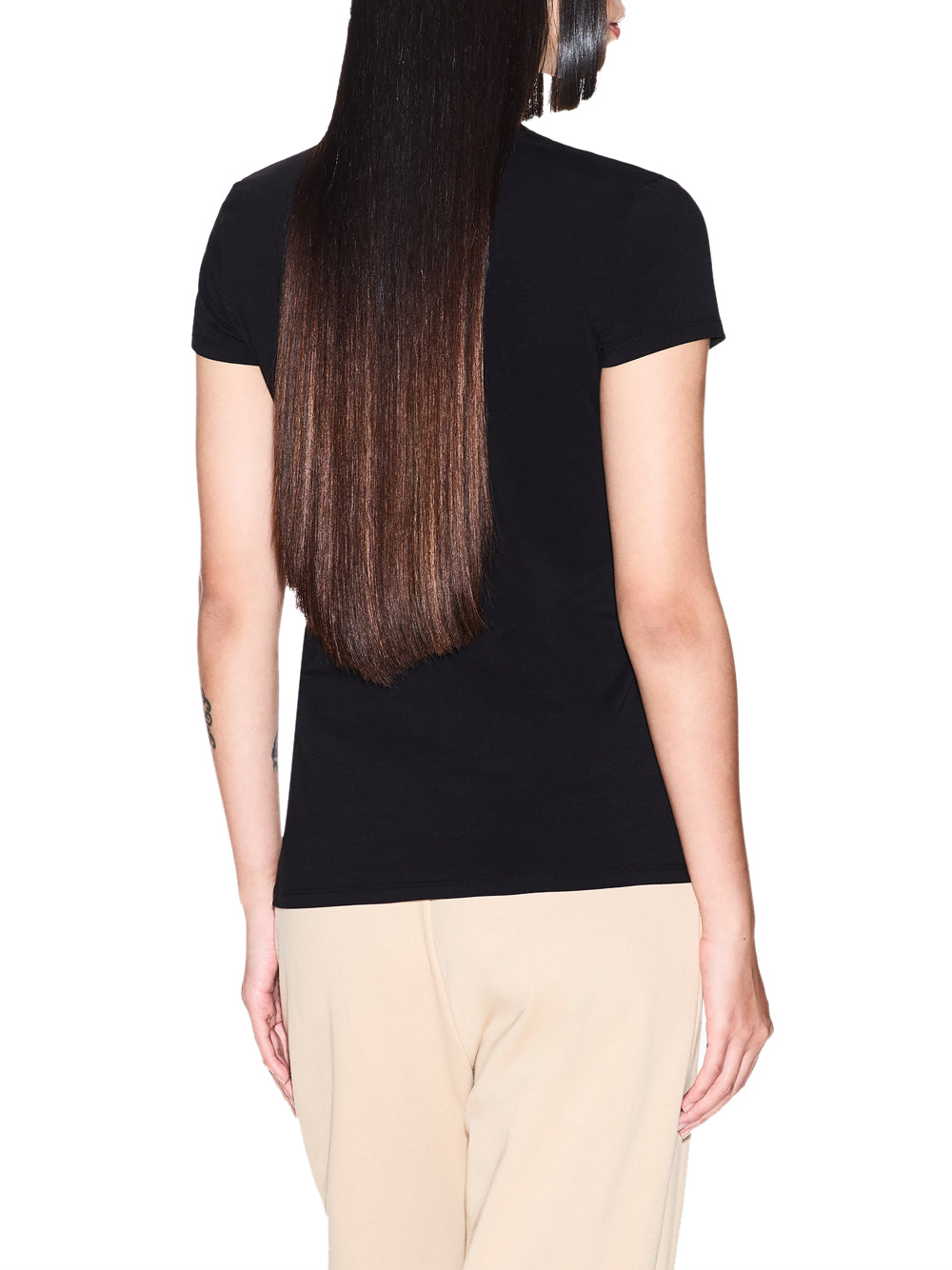 ARMANI EXCHANGE Armani Exchange slim T-shirt fit in jersey di cotone stretch Nero BLACK