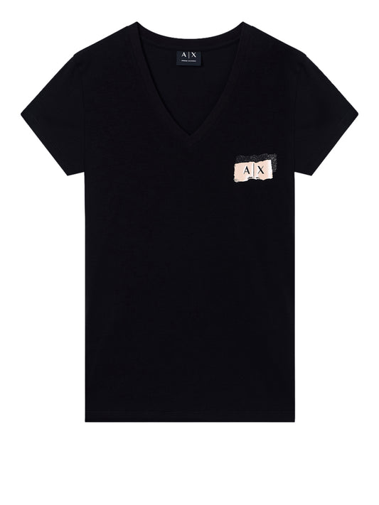 ARMANI EXCHANGE Armani Exchange slim T-shirt fit in jersey di cotone stretch Nero BLACK