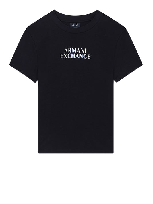ARMANI EXCHANGE Armani Exchange T-shirt Regular Fit in Jersey di Cotone Classico Nero BLACK