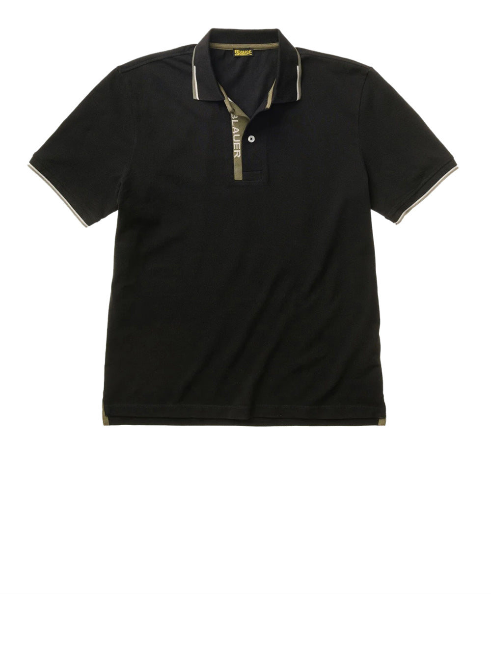 BLAUER Polo Doppia Riga Logata Parkson Blauer - Nero Nero