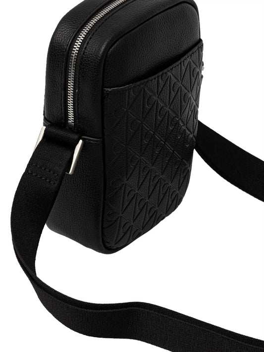 CALVIN ACC.1USCITA Calvin Klein Borsa A Tracolla Emblem Aop Emboss Slim Reporter - Nero Nero