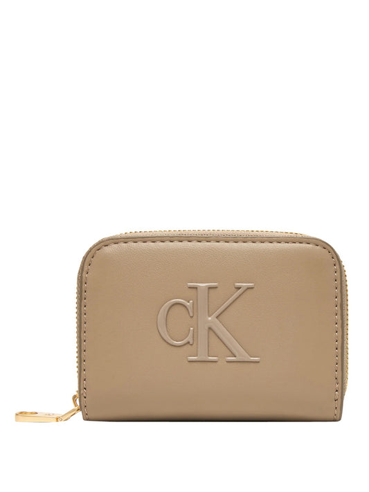 CALVIN ACC.1USCITA Calvin Klein Portafogli Bold Medium Zip Around Beige Beige