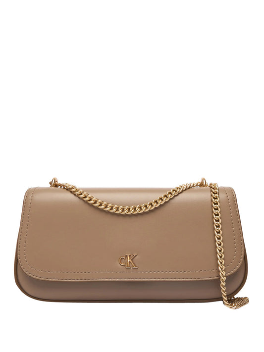 CALVIN ACC.1USCITA Calvin Klein Borsa a Tracolla Ck Convertible Chain Small - Beige Beige