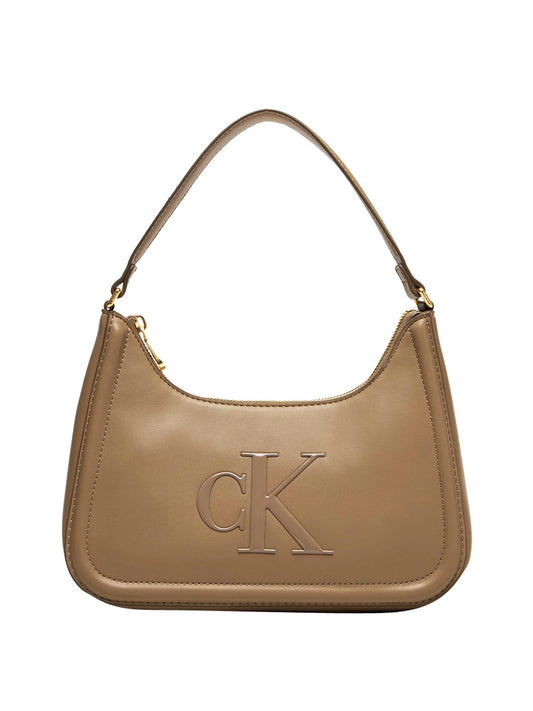 CALVIN ACC.1USCITA Calvin Klein Borsa A Spalla Monogramma Frontale - Beige Beige