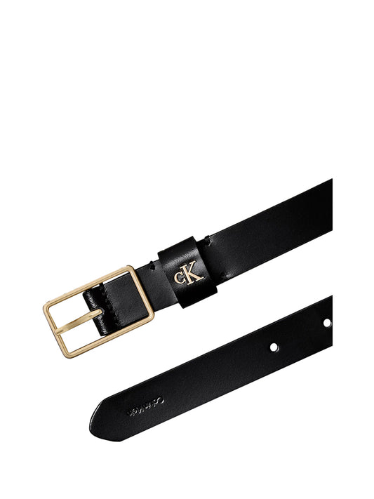 CALVIN ACC.1USCITA Cintura Con Fibbia Rettangolare Con Rivetto Con Monogramma Calvin Klein - Nero Nero