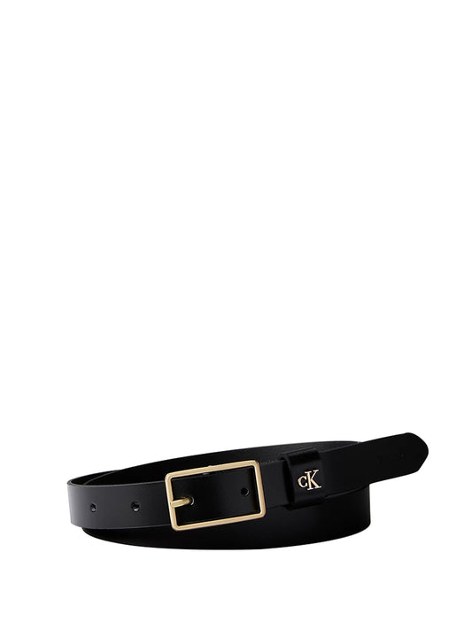 CALVIN ACC.1USCITA Cintura Con Fibbia Rettangolare Con Rivetto Con Monogramma Calvin Klein - Nero Nero