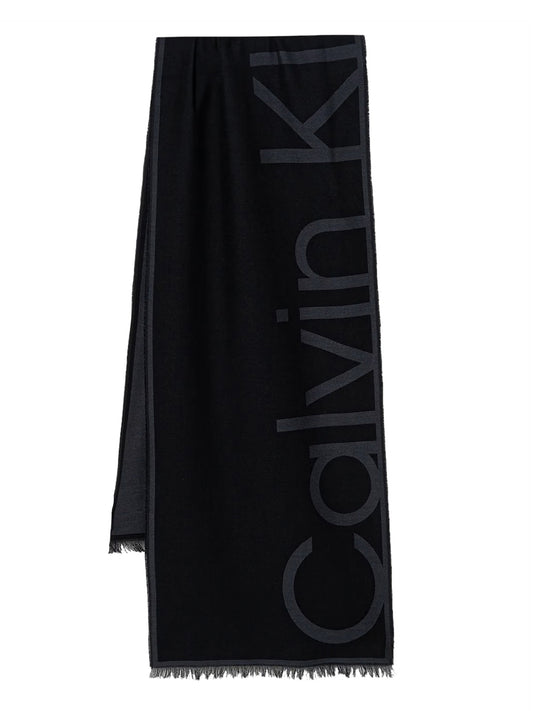 CALVIN ACC.1USCITA Calvin Klein Stola Oversize Logo Jacquard - Nero Nero