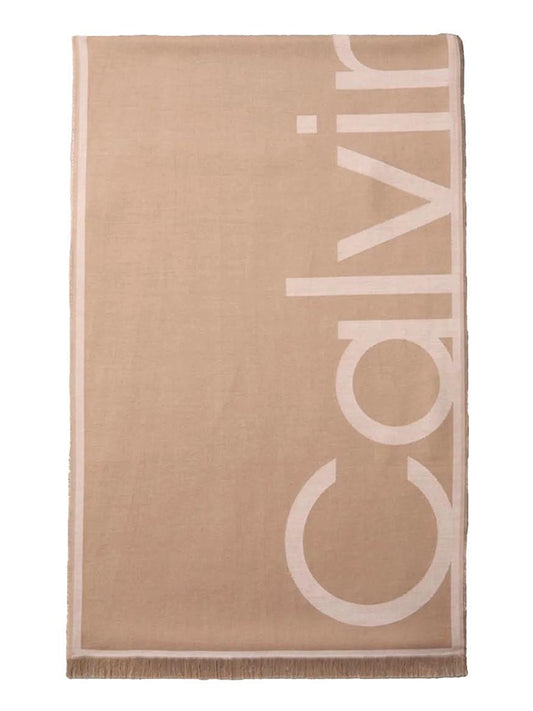 CALVIN ACC.1USCITA Calvin Klein Stola Oversize Logo Jacquard - Beige Beige