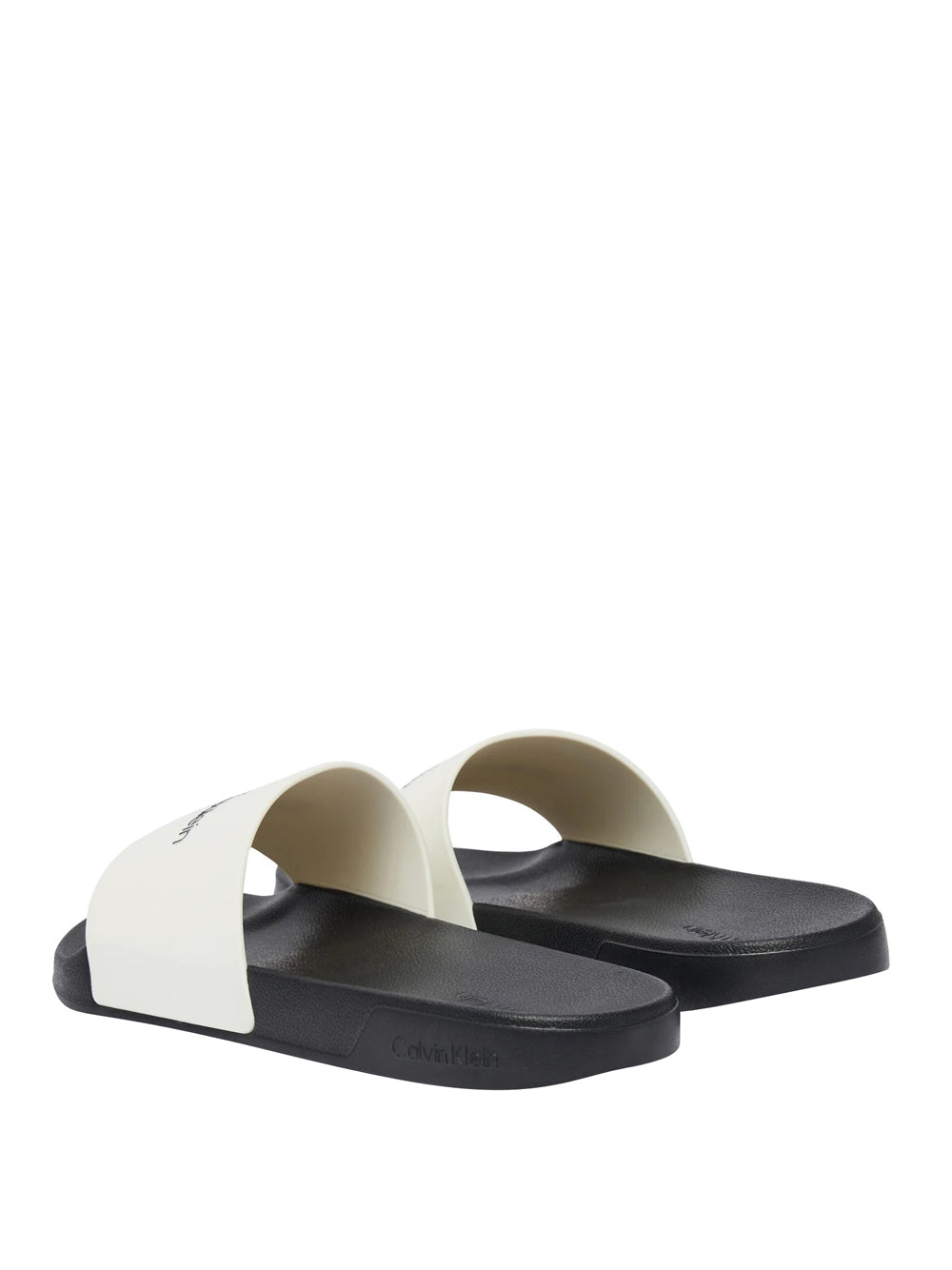 CALVIN CALZATURE 2USCITA Infradito Calvin Klein Chanclas Ess Slide Monobrand - Nero Bianco Black/Bright White