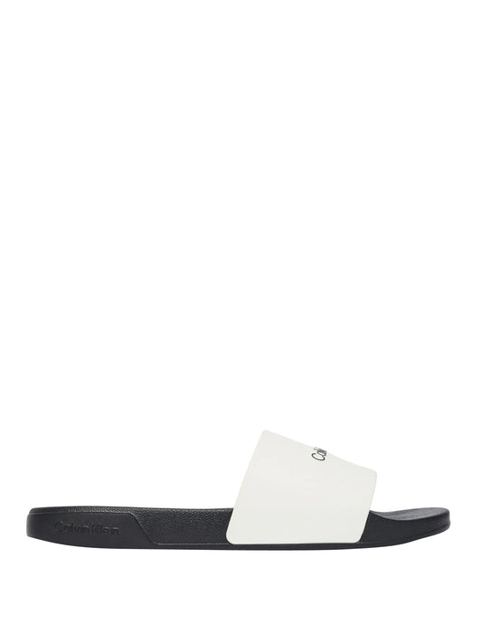 CALVIN CALZATURE 2USCITA Infradito Calvin Klein Chanclas Ess Slide Monobrand - Nero Bianco Black/Bright White