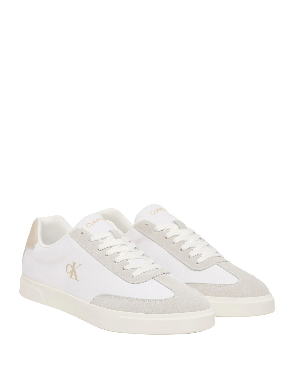 CALVIN CALZATURE 2USCITA Calvin Klein Sneakers Brooke Logo In Tela - Bianco Bright White/Oatmeal
