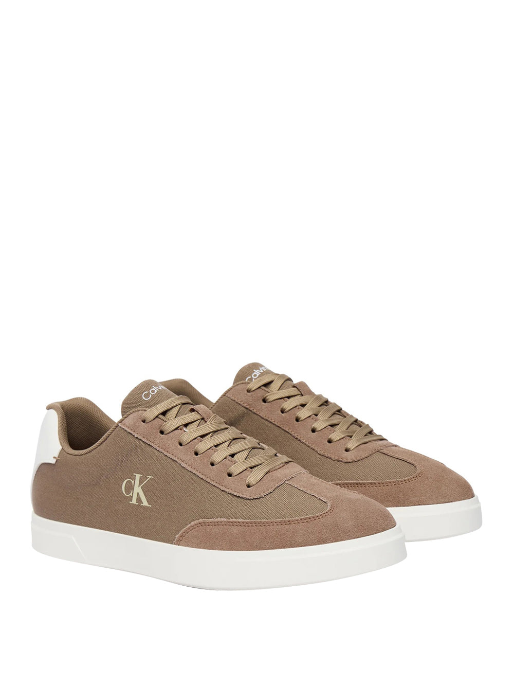 CALVIN CALZATURE 2USCITA Sneakers Calvin Klein Brooke Logo In Tela - Beige Desert Taupe/Bright White