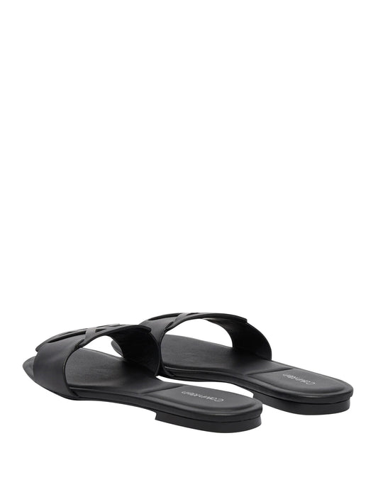 CALVIN CALZATURE 2USCITA Calvin Klein Sandali Piatti Emblem - Nero Triple Black