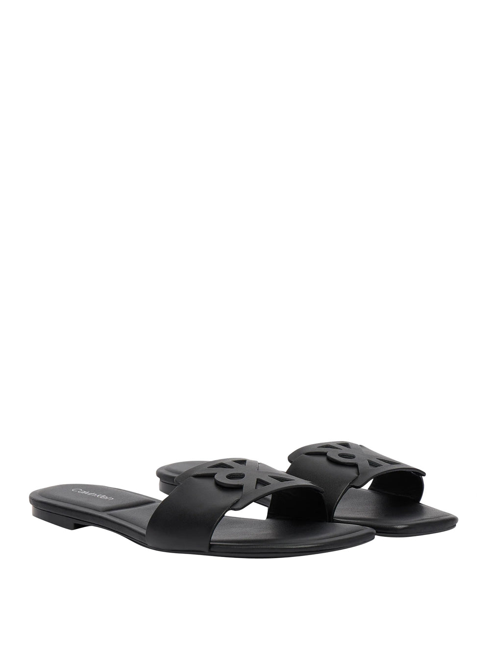 CALVIN CALZATURE 2USCITA Calvin Klein Sandali Piatti Emblem - Nero Triple Black