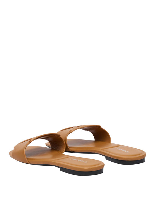 CALVIN CALZATURE 2USCITA Calvin Klein Sandali Piatti Emblem - Marrone Cashew