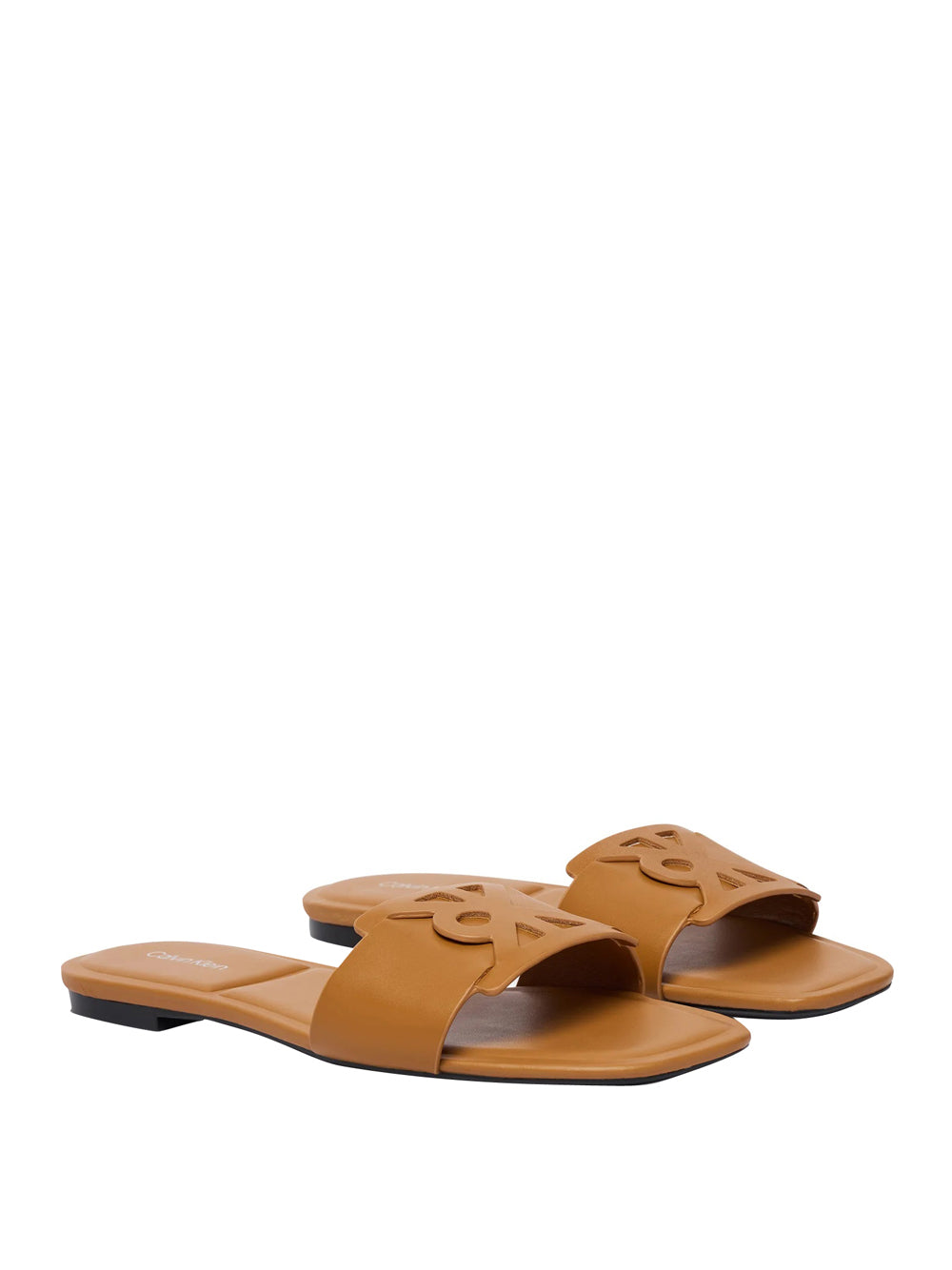 CALVIN CALZATURE 2USCITA Calvin Klein Sandali Piatti Emblem - Marrone Cashew