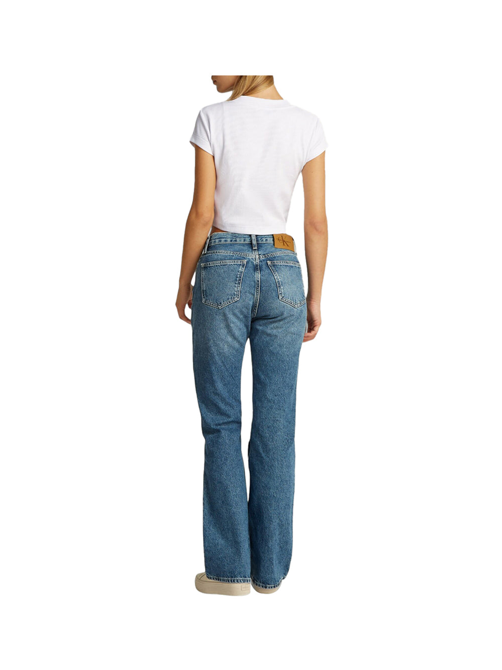 CALVIN2 1USCITA Calvin Klein Donna T-Shirt Monogram Baby Tee - Bianco Bianco