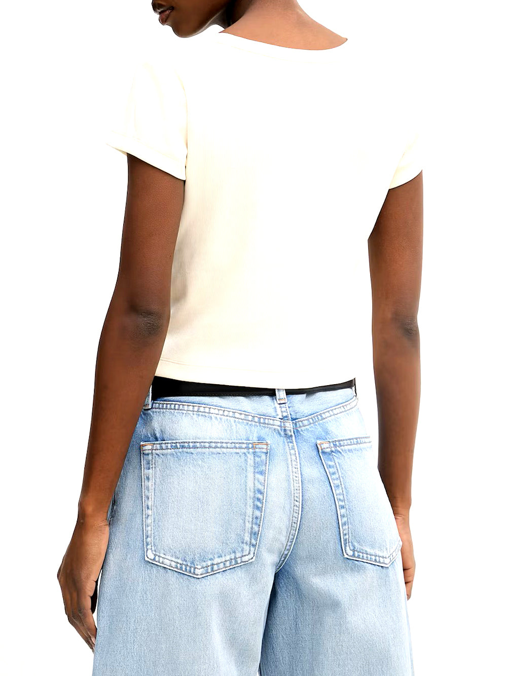 CALVIN2 2USCITA Calvin Klein T-Shirt A- Woven Label - Bianco Calico