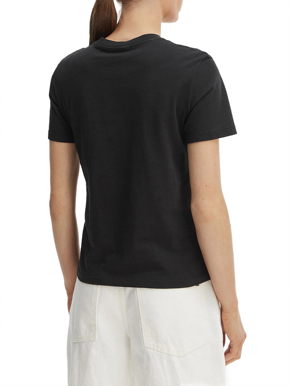 CALVIN2 2USCITA T-Shirt Calvin Klein Logo Frontale Nero BLACK