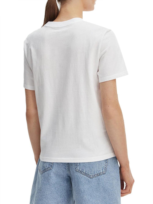 CALVIN2 2USCITA T-Shirt Calvin Klein Logo Frontale Bianco Bright White
