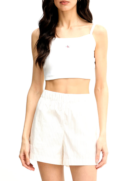 CALVIN2 2USCITA Calvin Klein Woven Top Label 2x2 Baby - Bianco Bright White