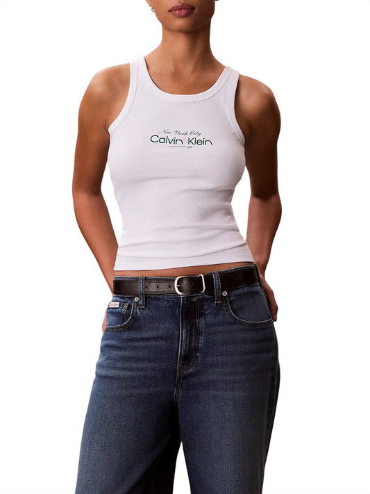 CALVIN2 2USCITA Canotta Calvin Klein Contour 2X2 Rib Grap White Bright White