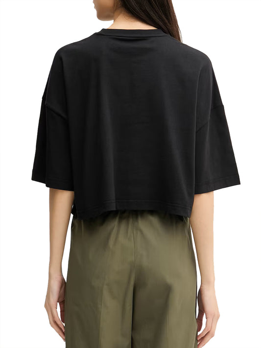 CALVIN2 2USCITA Calvin Klein T-Shirt Boxy Crop Monologo - Nero BLACK