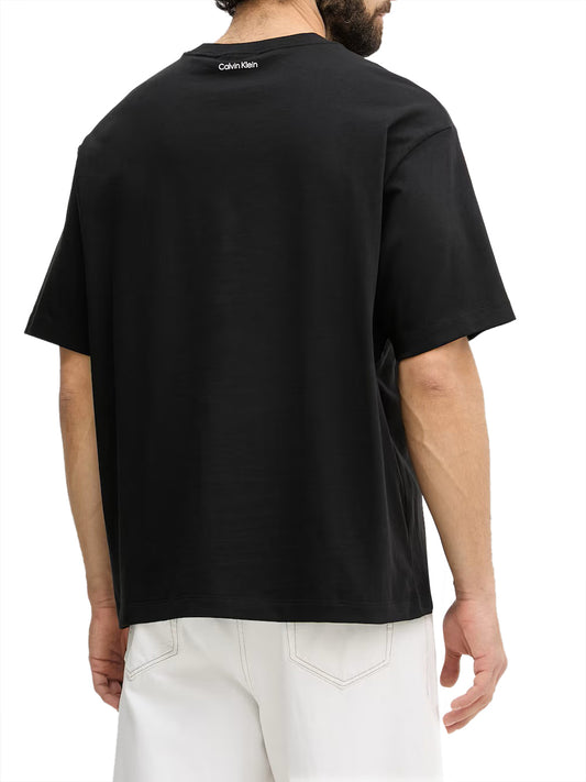CALVIN2 2USCITA Calvin Klein T-Shirt Logo Frontale - Nero BLACK