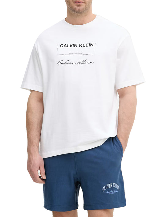 CALVIN2 2USCITA Calvin Klein T-Shirt Logo Frontale - Bianco Bright White