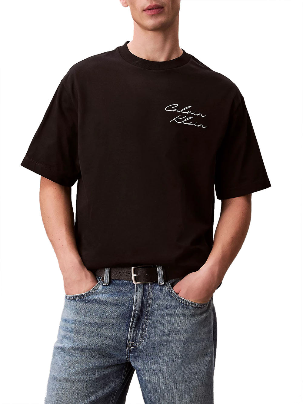CALVIN2 2USCITA T-Shirt Calvin Klein 16S April Graphic Relaxed - Nero BLACK