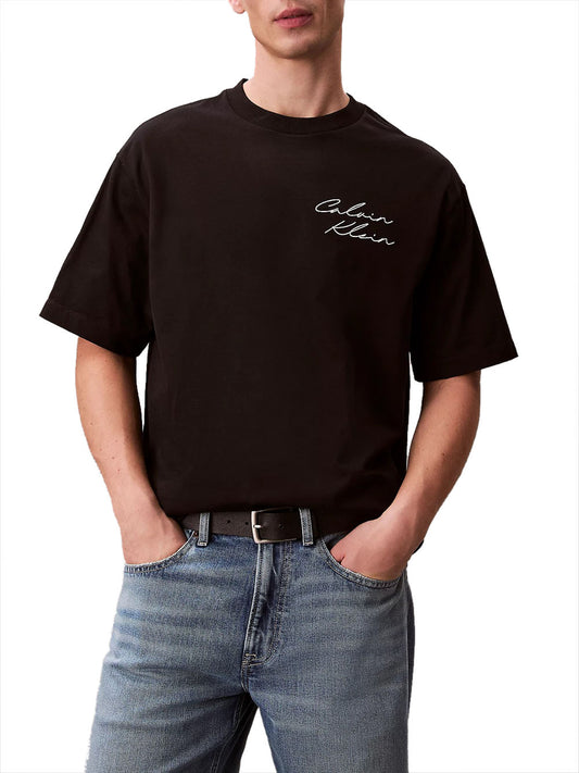 CALVIN2 2USCITA T-Shirt Calvin Klein 16S April Graphic Relaxed - Nero BLACK