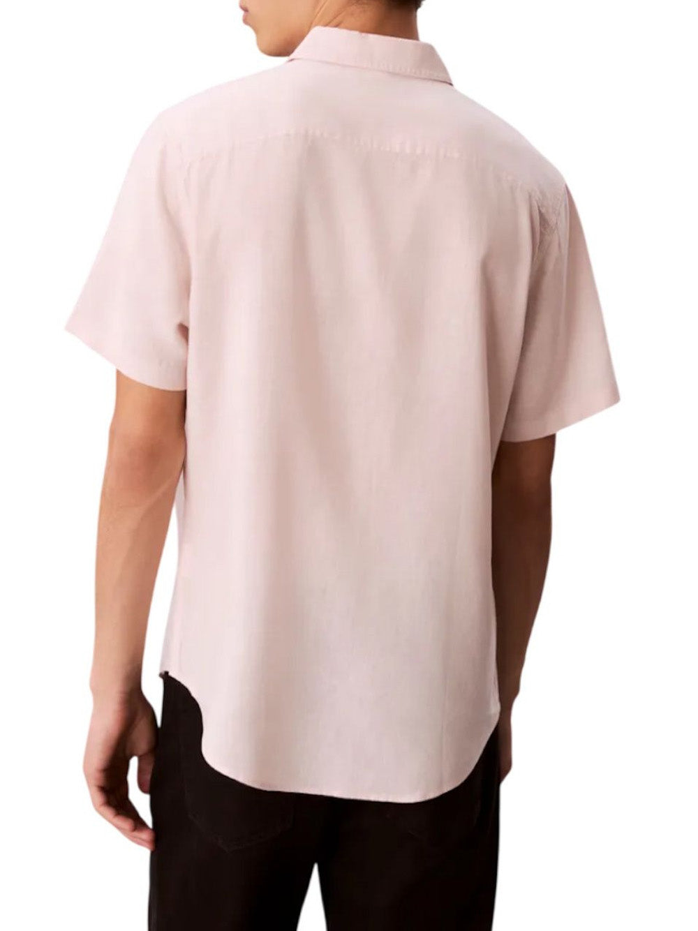 CALVIN2 2USCITA Camicia Calvin Klein Ss Solid Causal Line- Rosa Prairie Peach