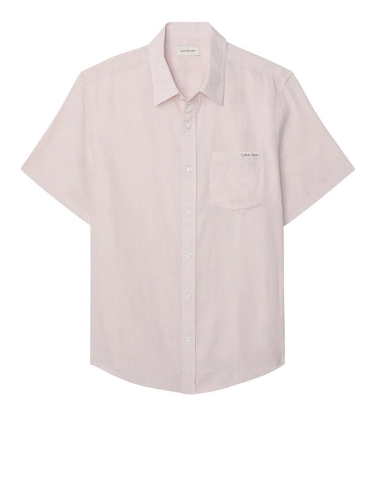 CALVIN2 2USCITA Camicia Calvin Klein Ss Solid Causal Line- Rosa Prairie Peach