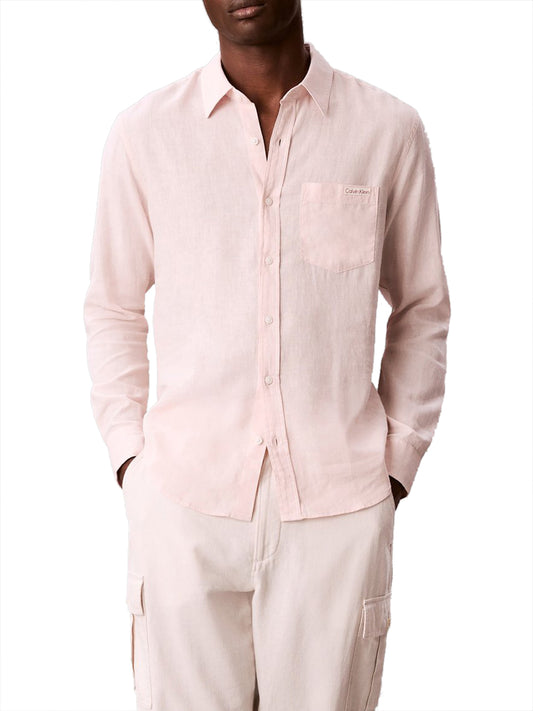 CALVIN2 2USCITA Calvin Klein Camicia In Tinta Unita - Pesca Prairie Peach