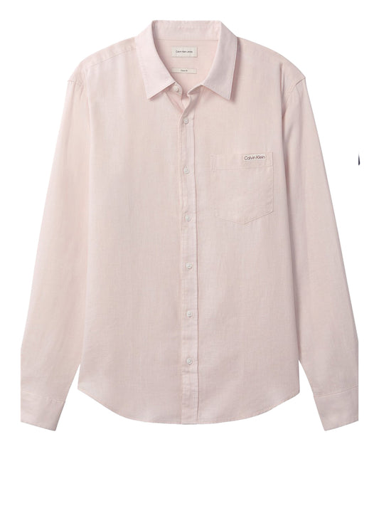 CALVIN2 2USCITA Calvin Klein Camicia In Tinta Unita - Pesca Prairie Peach