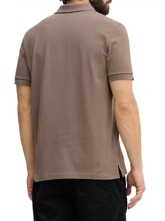 CALVIN2 2USCITA Calvin Klein Polo In Piqué Di Cotone Con Colletto Aperto Marrone Warm Oak