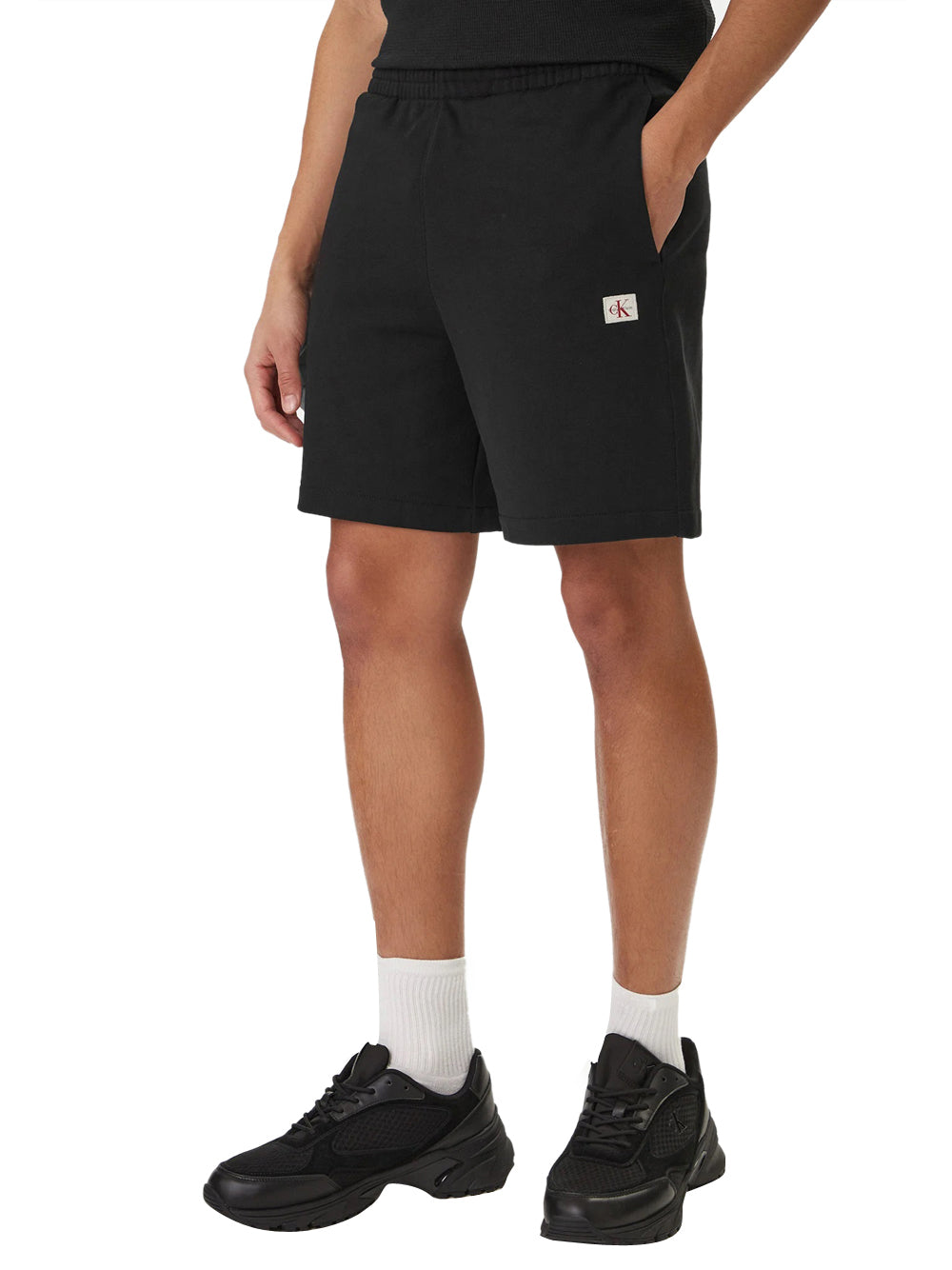 CALVIN2 2USCITA Short Calvin Klein Sportivi 350Terry Badge - Nero Nero