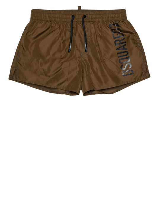DSQUARED2 Dsquared Short Mare Logo Frontale - Marrone Marrone