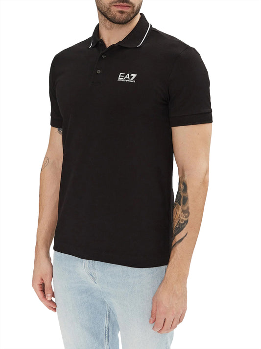 EA7 Ea7 Polo Logo Frontale - Nero BLACK