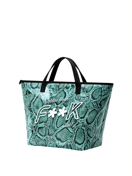 F**K Maxi Beachbag Eco Pvc F**K - Verde Pitonato Pitone