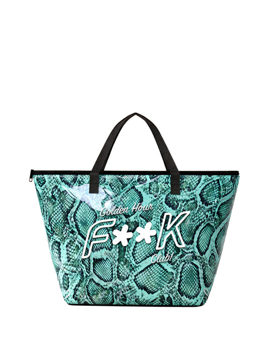F**K Maxi Beachbag Eco Pvc F**K - Verde Pitonato Pitone