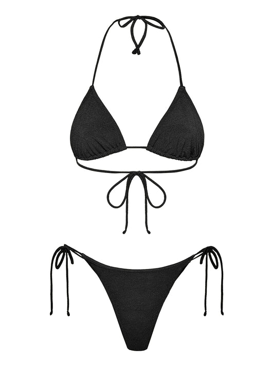 F**K Bikini Triangolo E Slip Regolabile F**K - Nero Nero
