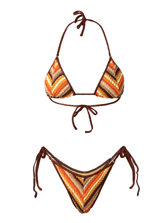 F**K Triangolo Alto Con Slip Regolabile F**K - Marrone Marrone