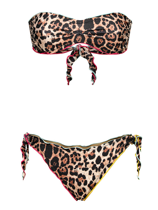 F**K Bikini A Fascia Con Slip Regolabile F**K - Leopardato Leopardato